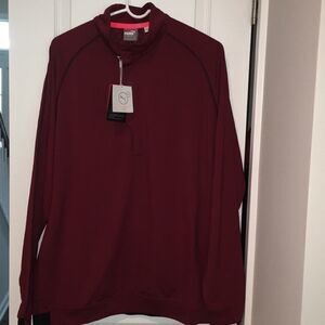 Red Puma PWRWARM LS Golf 1/4 zip sweater jacket L